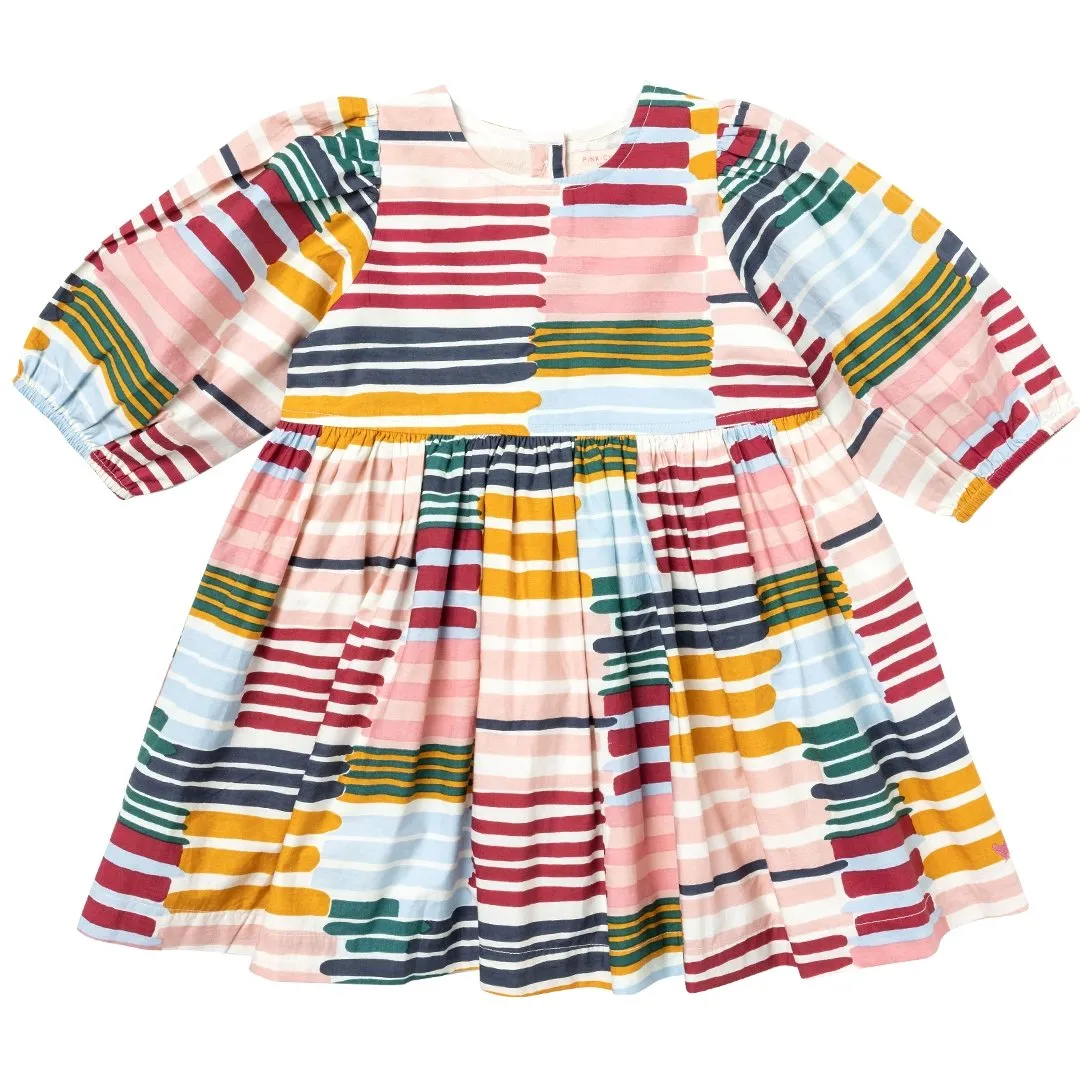 Pink Chicken Girls Brooke Dress - Paint Stripe