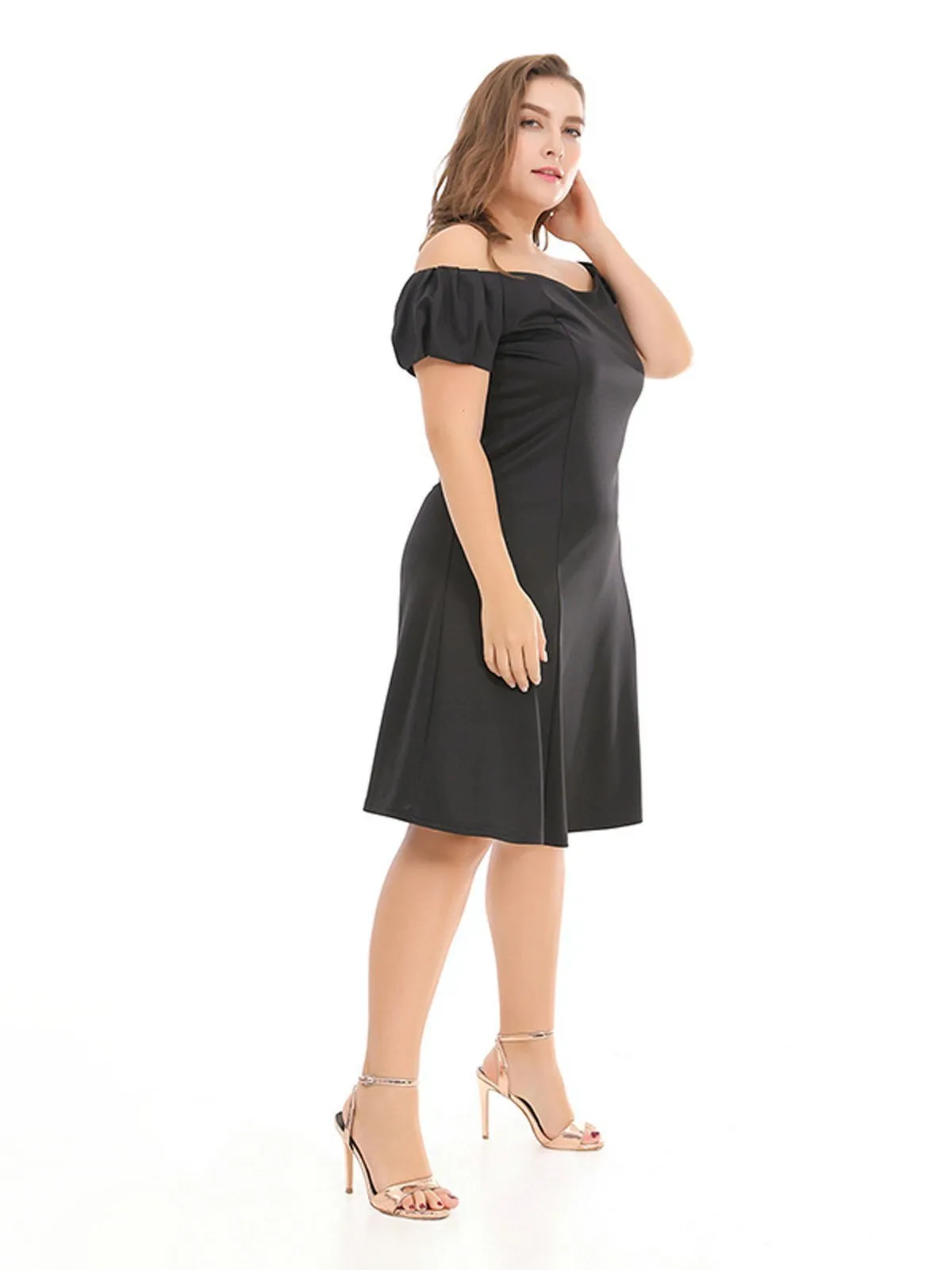 Plus Size 1950s Off Shoulder Dress