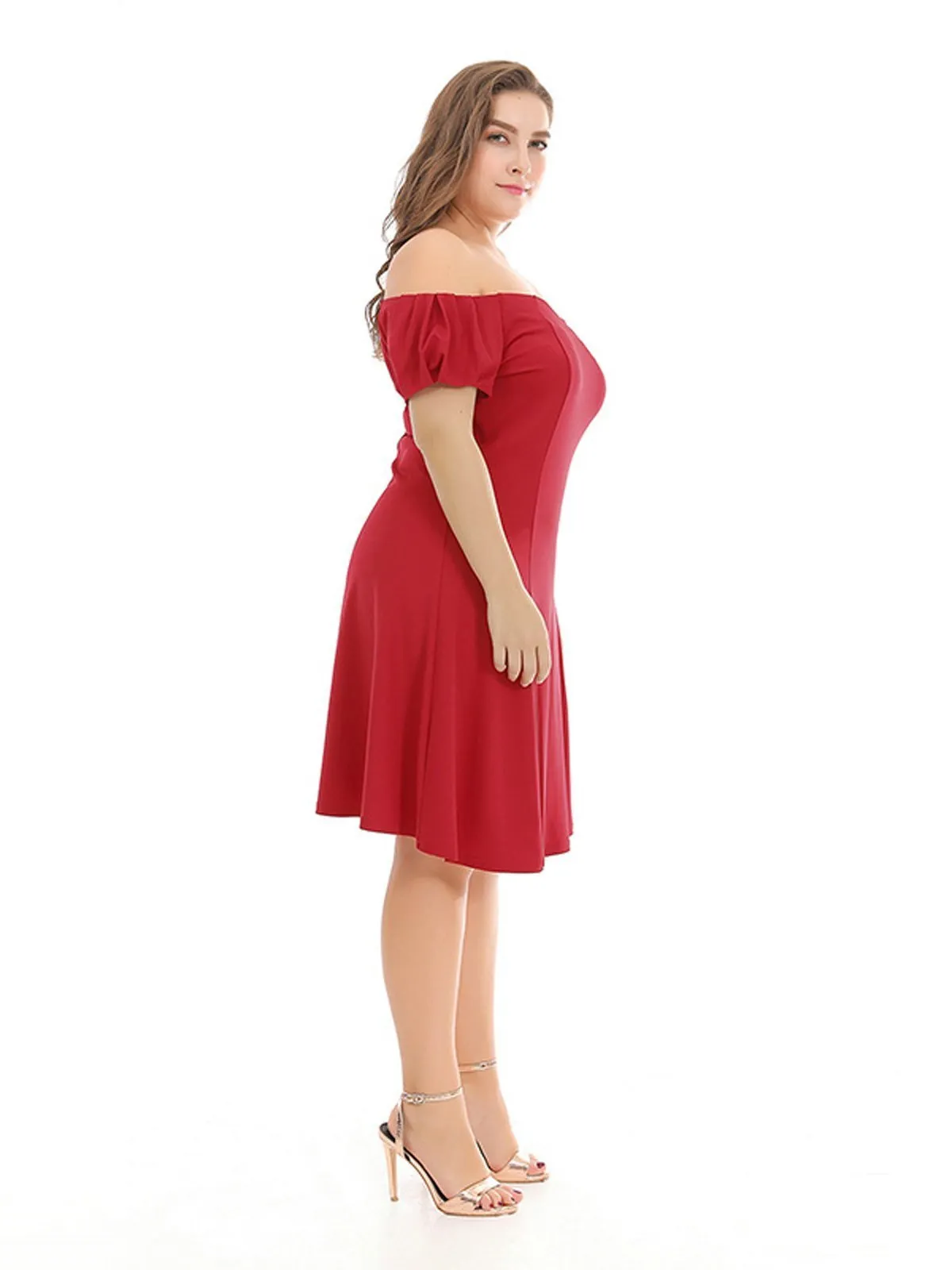 Plus Size 1950s Off Shoulder Dress