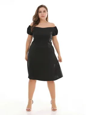 Plus Size 1950s Off Shoulder Dress