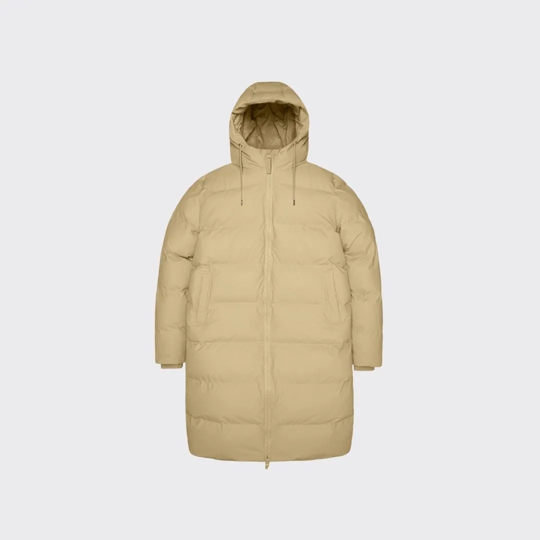 Rains Alta Long Puffer Jacket Sand