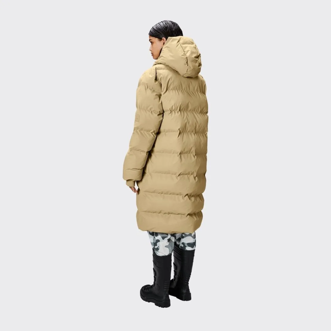 Rains Alta Long Puffer Jacket Sand