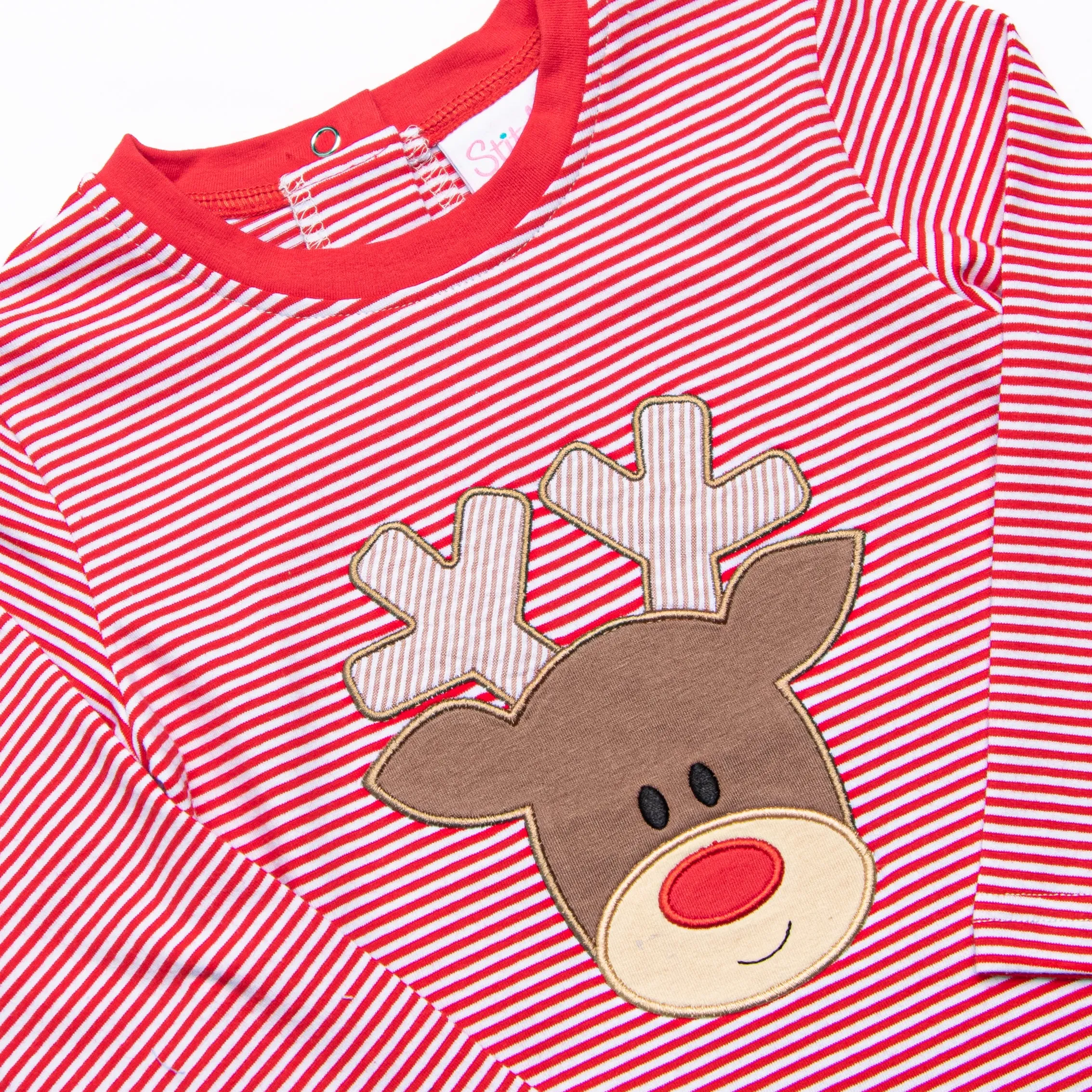 Ralphie the Reindeer Applique Romper, Red