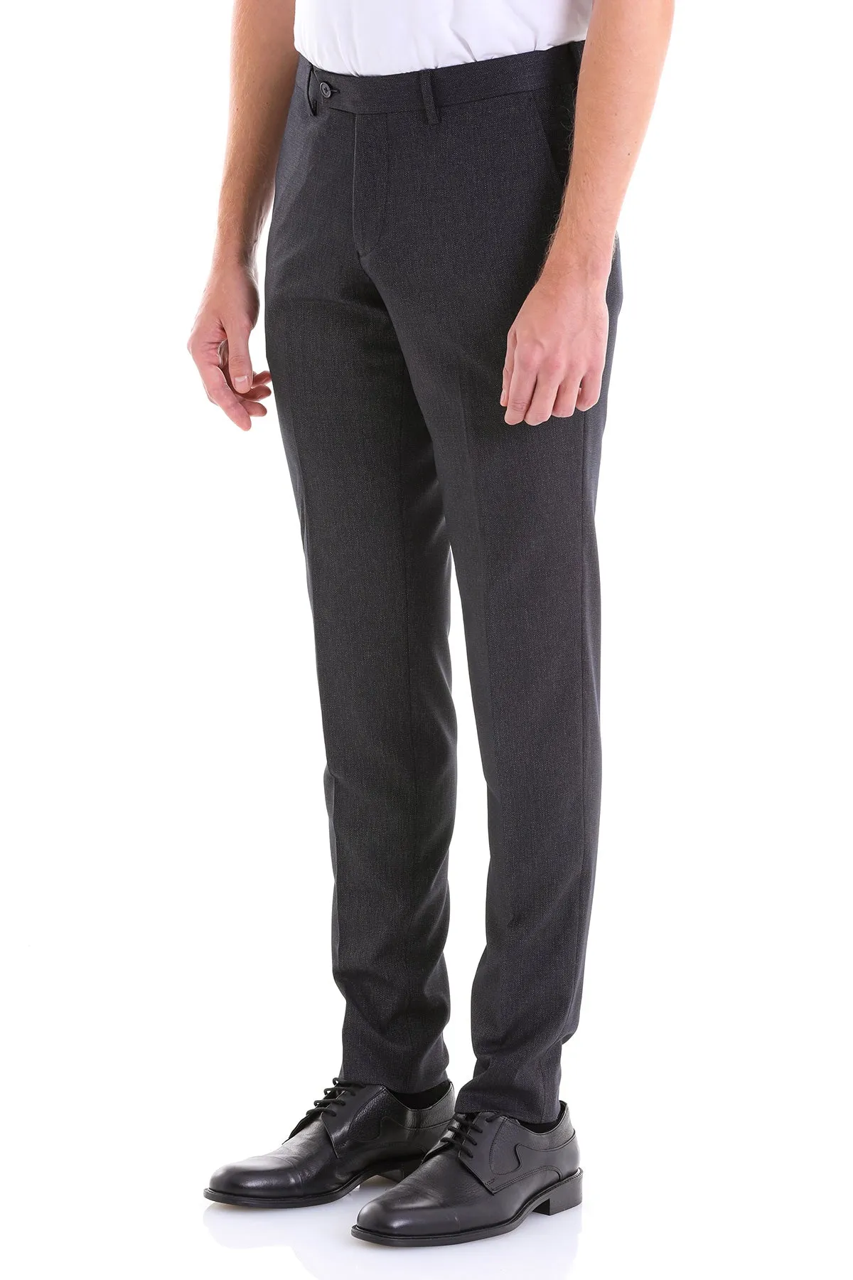 Regular Fit Side Pocket Low Waist Navy Dress Pants