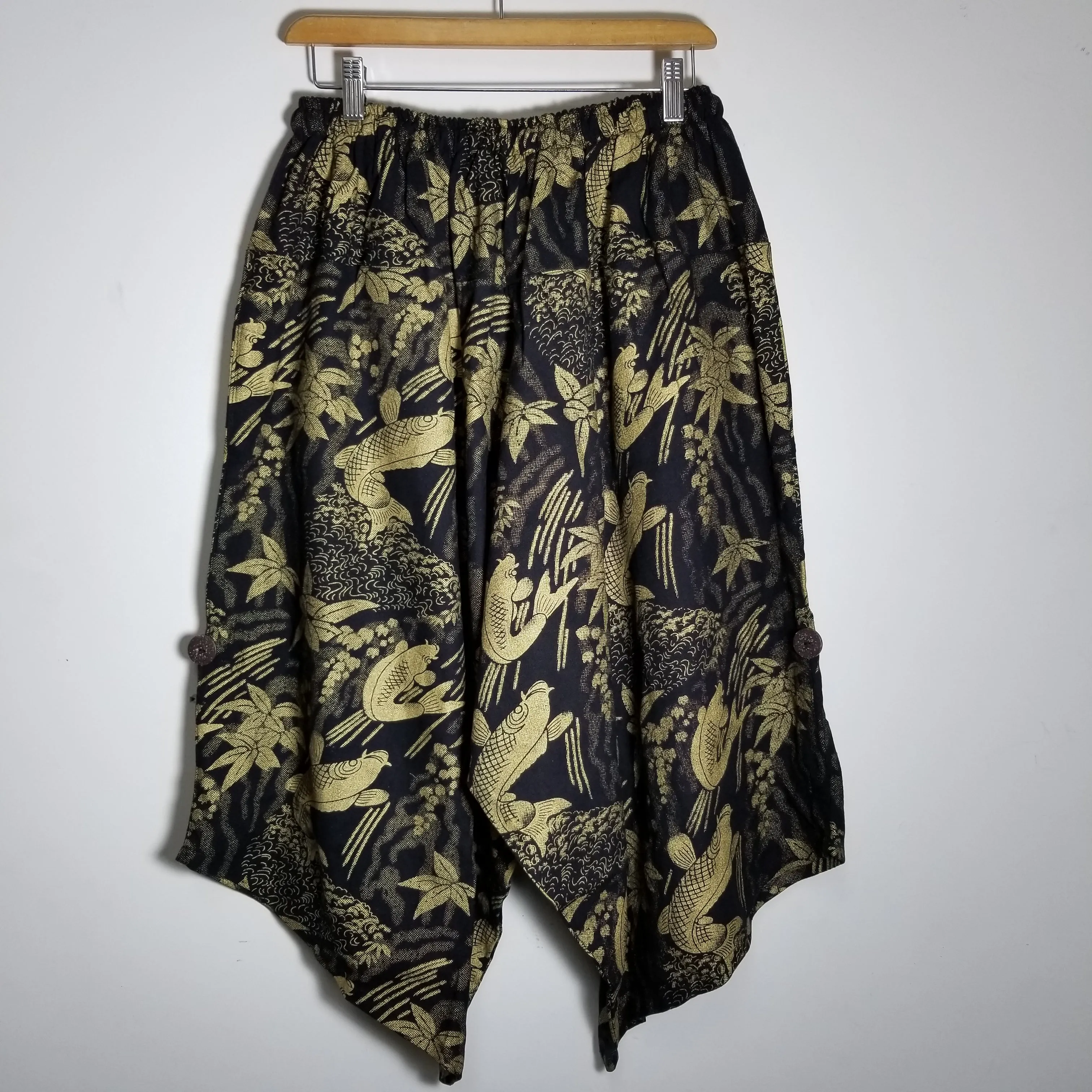 S-XL Golden Koi Elite Elastic Waist Drawstrings Samurai Pants