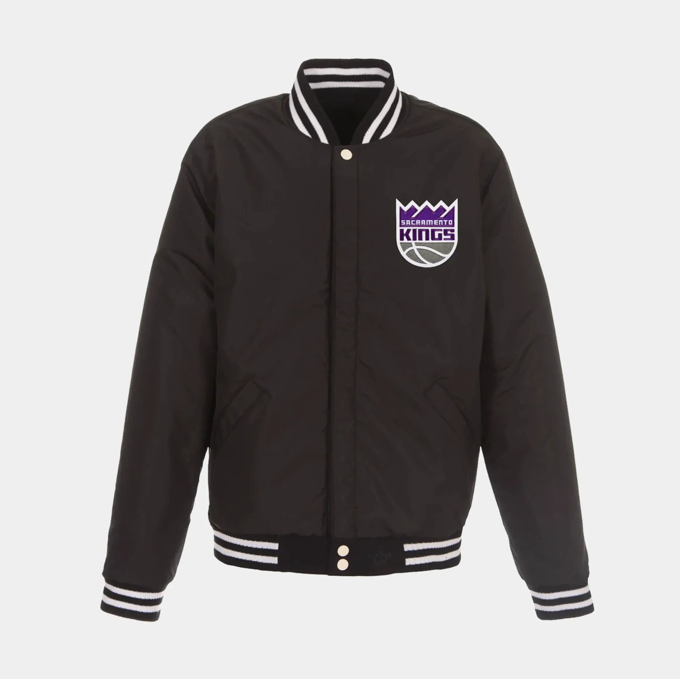 Sacramento Kings Reversible Varsity Mens Jacket (Black/White)