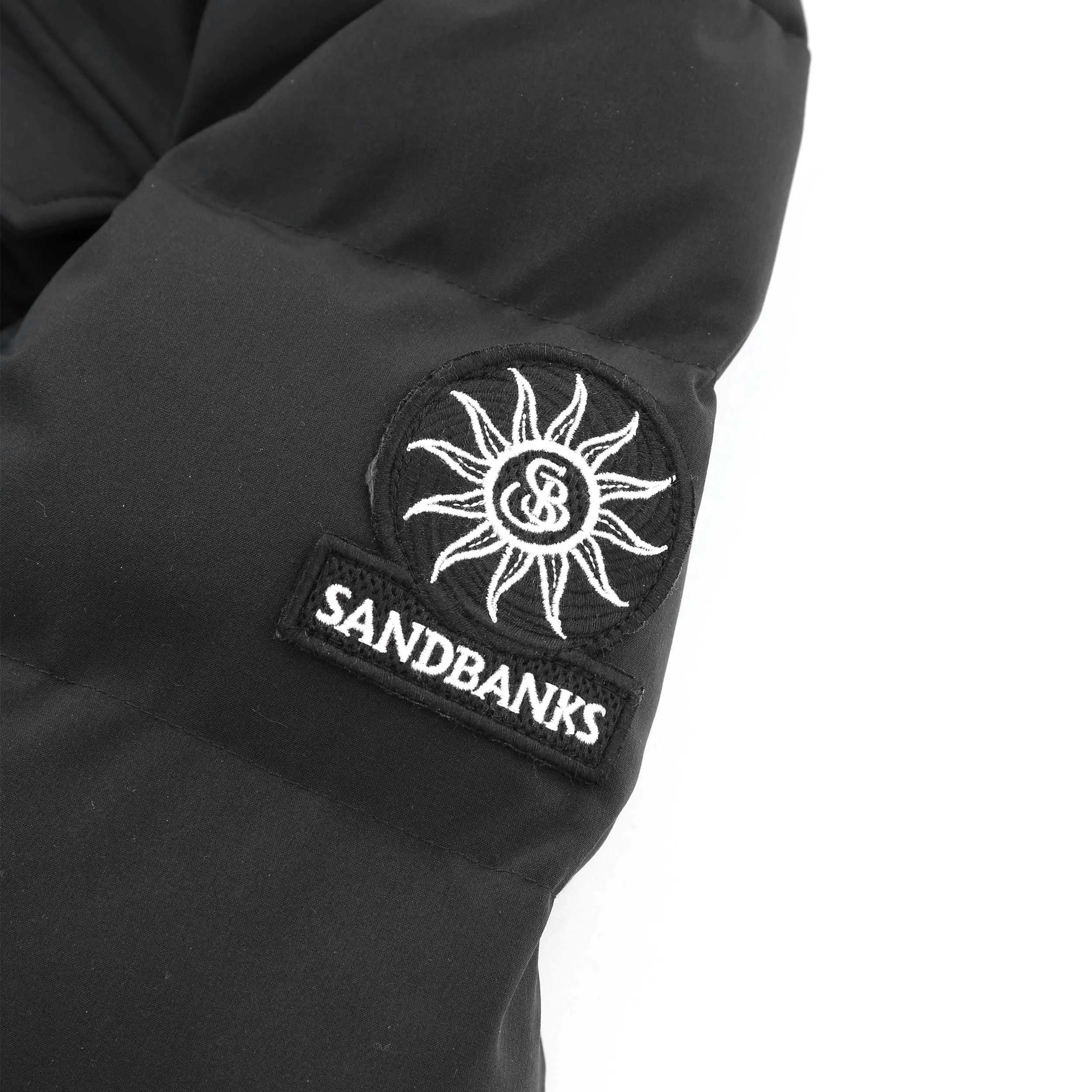 Sandbanks Branksome Long Puffer Jacket in Black