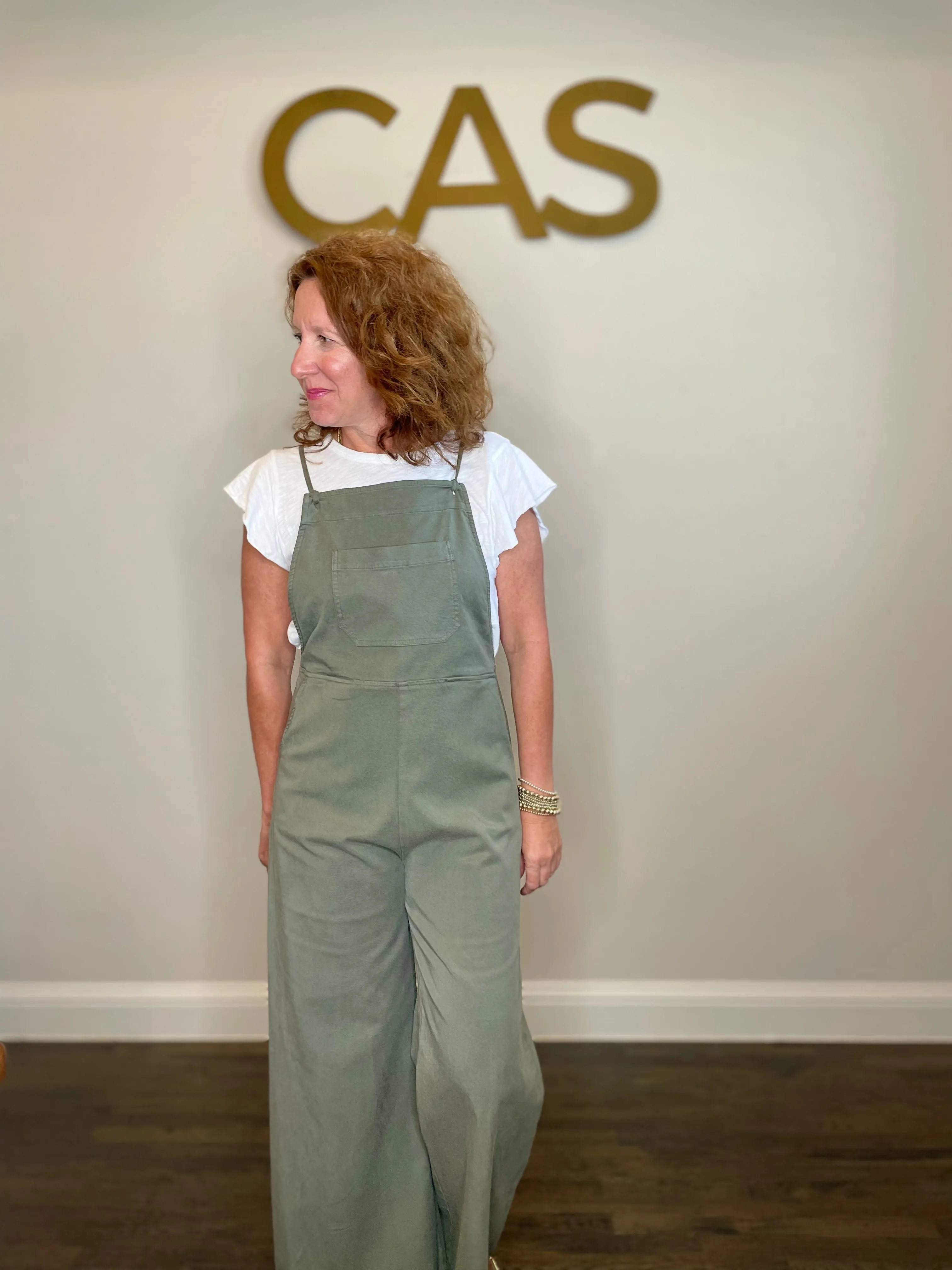 Self Contrast Lanie Overalls in Ivy