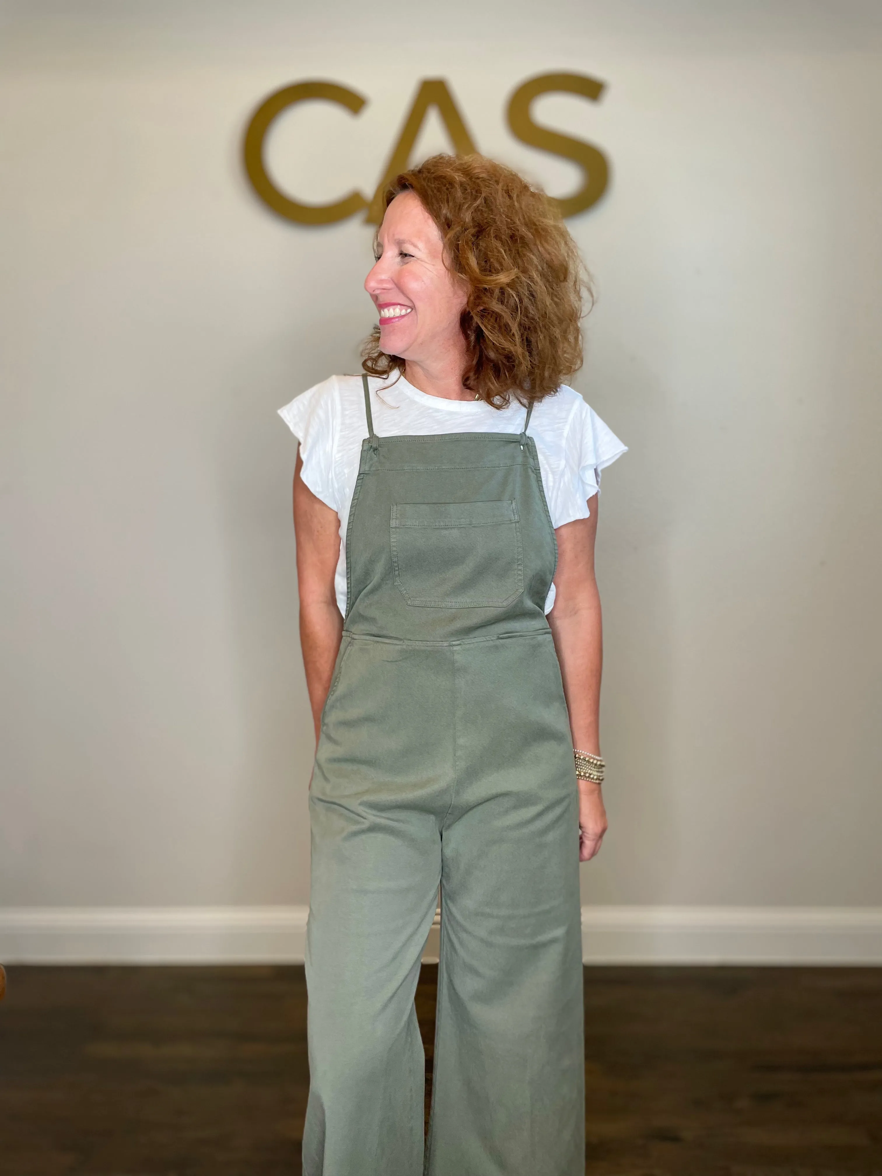 Self Contrast Lanie Overalls in Ivy