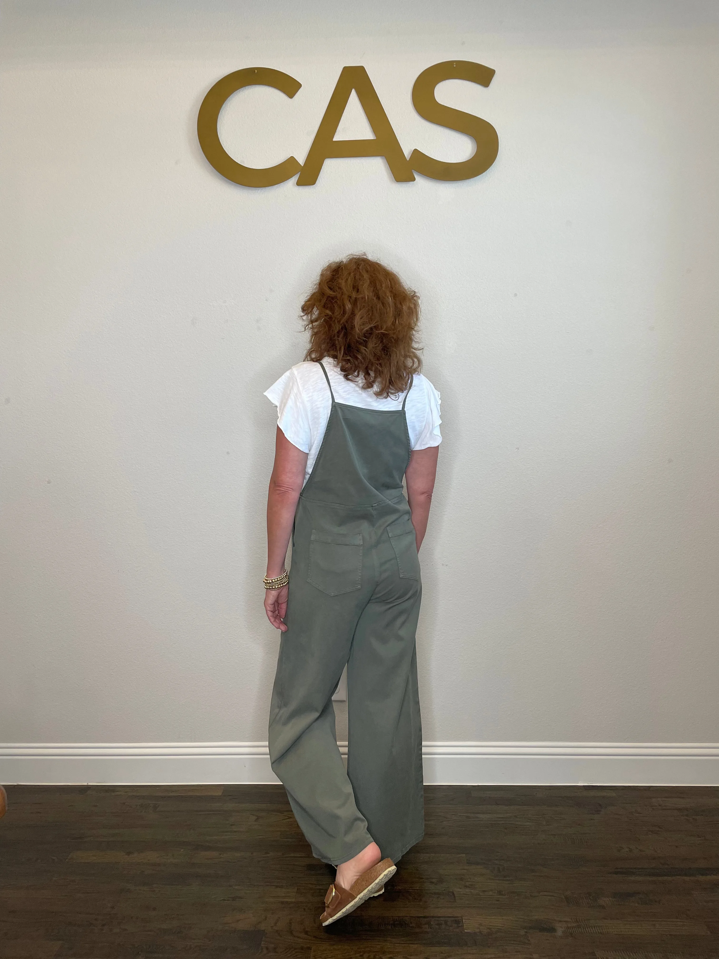 Self Contrast Lanie Overalls in Ivy