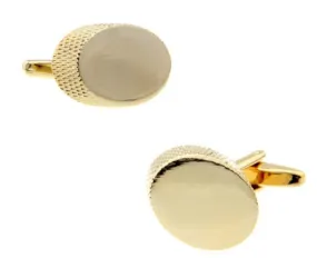 Sheridan Gold Oval Rhodium Plated Cufflinks