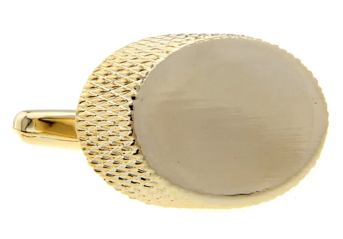 Sheridan Gold Oval Rhodium Plated Cufflinks