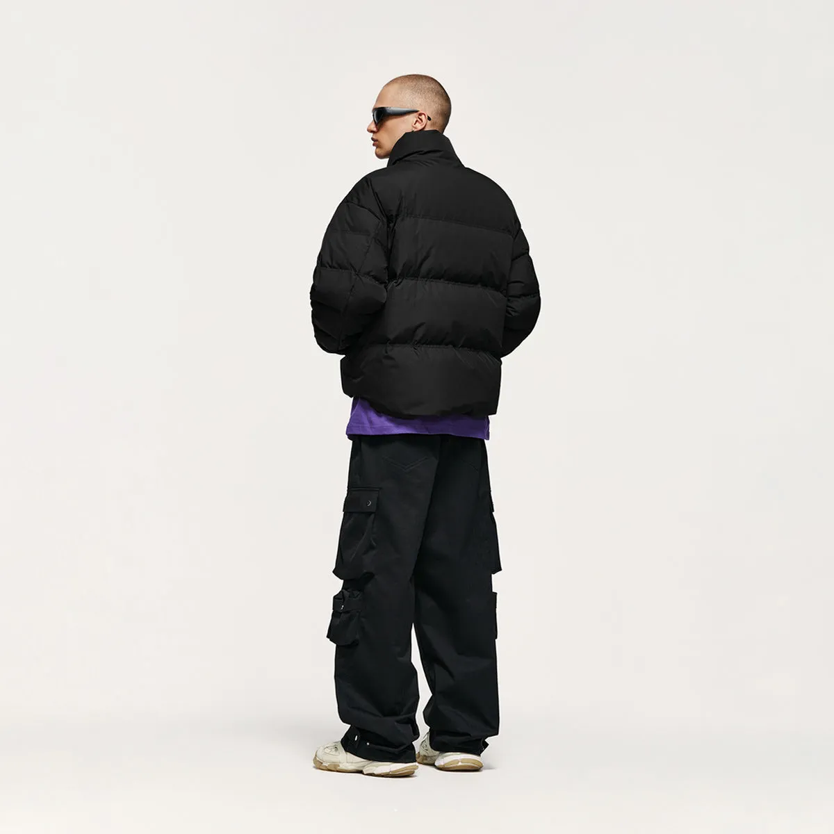 Short Puffer Jacket in Black