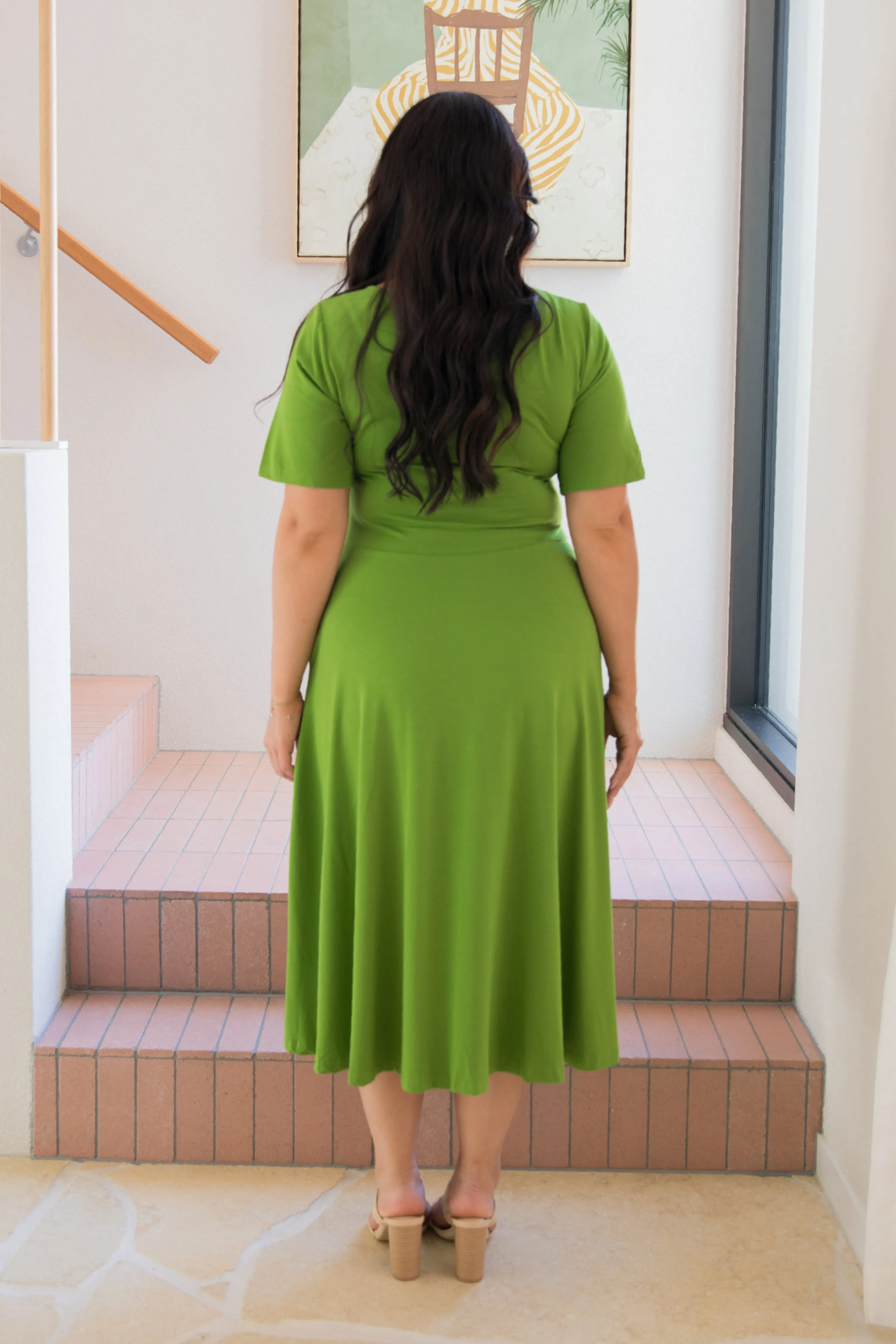 Short Sleeve Penelope Dress | Cucumber Martini