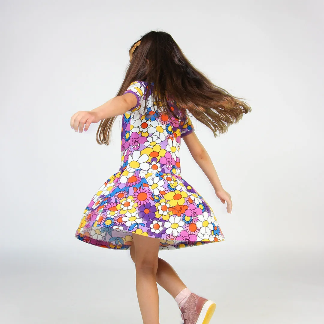 Short-sleeved Dress with flowers