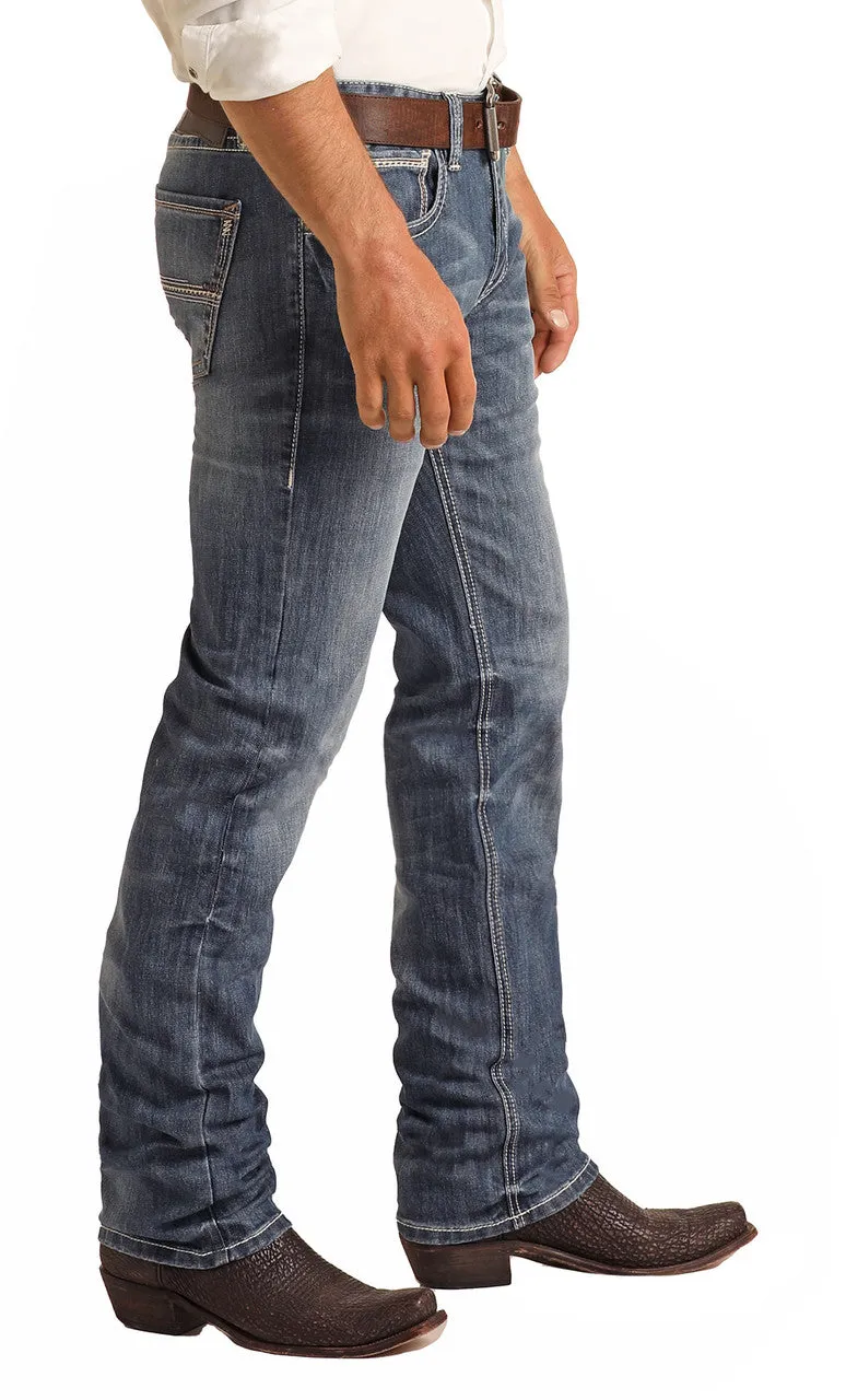 Slim Fit Stretch Simple Pocket Straight Bootcut Jeans - Rock&Roll Denim