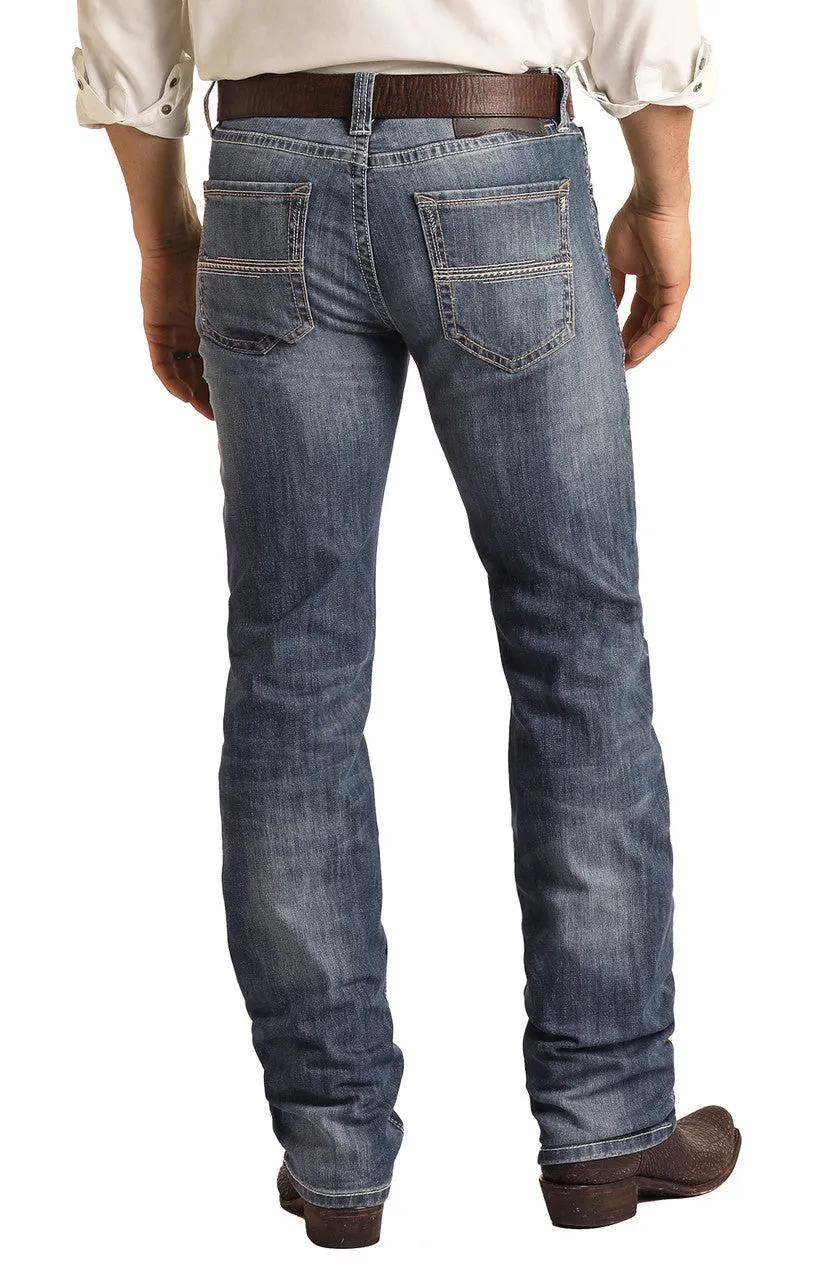 Slim Fit Stretch Simple Pocket Straight Bootcut Jeans - Rock&Roll Denim