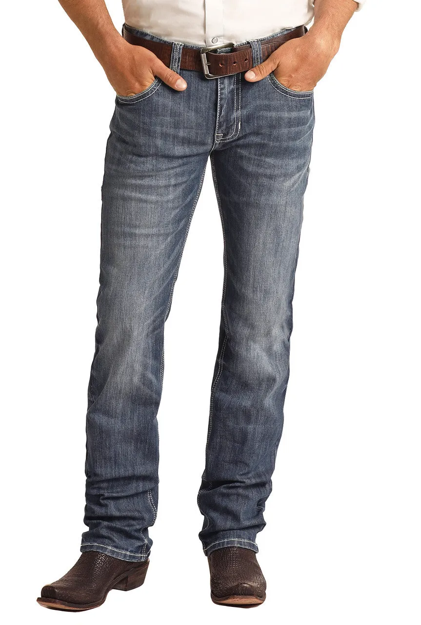 Slim Fit Stretch Simple Pocket Straight Bootcut Jeans - Rock&Roll Denim