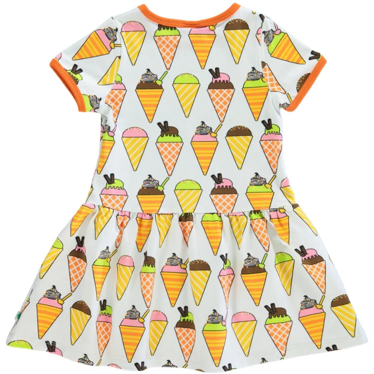 Småfolk Cream Short-Sleeved Dress With Ice Cream