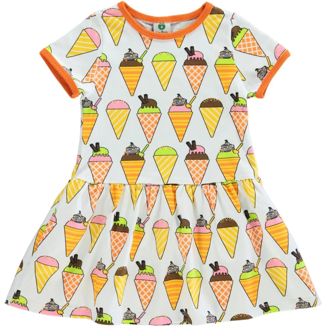 Småfolk Cream Short-Sleeved Dress With Ice Cream