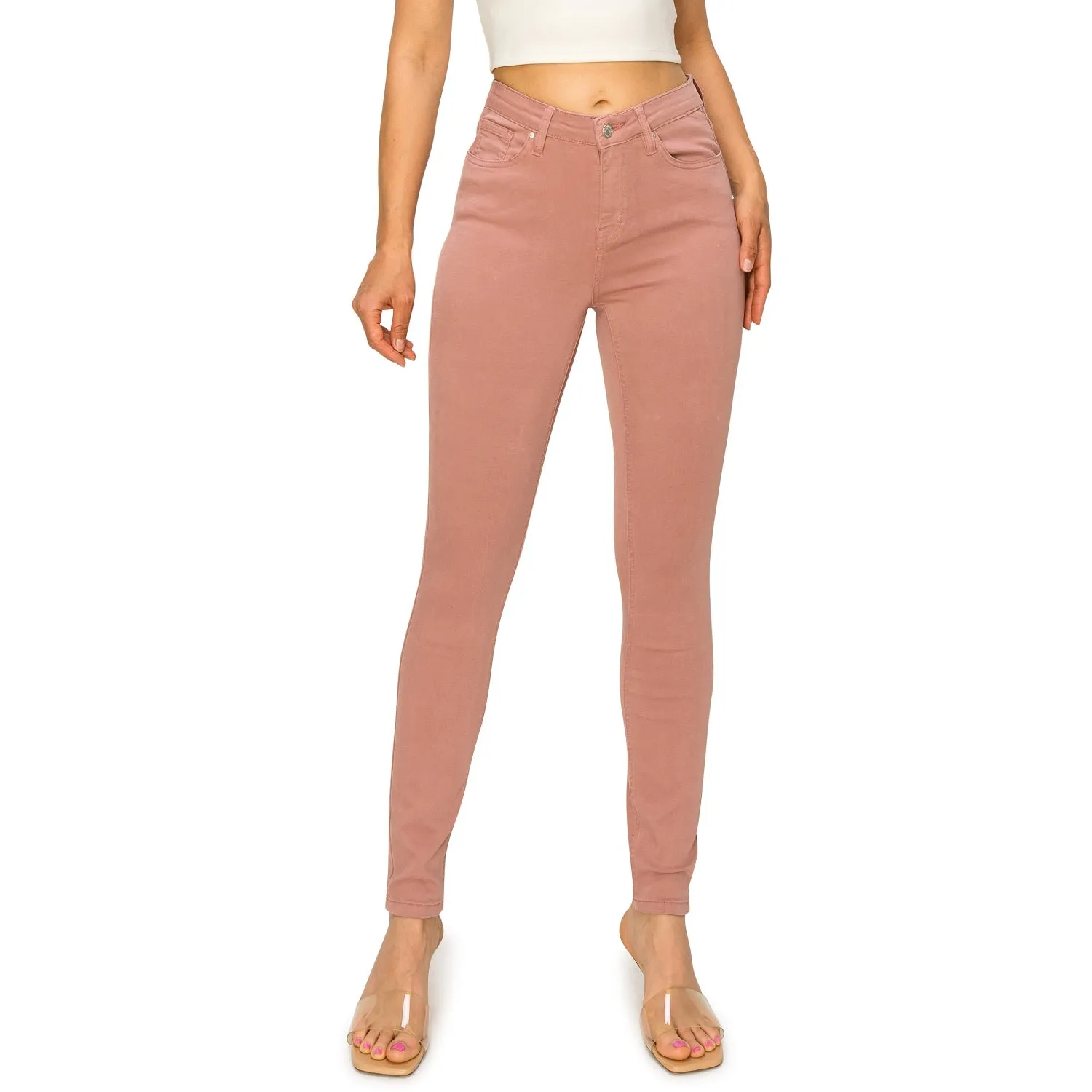 Soft Stretchy High Rise The Everyday Skinny Jeans - Mauve Pink