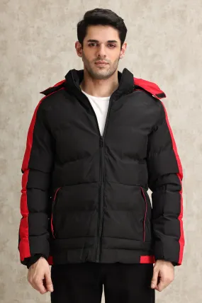 SPORTY PUFFER JACKET-BLK/RED