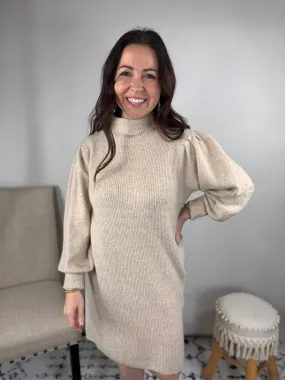 Stacy Khaki Sweater Dress