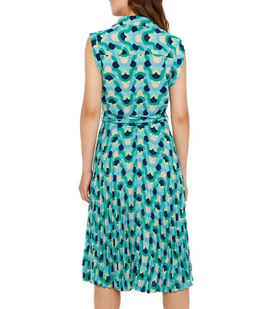 Sustainable Shirt Dress Green Print