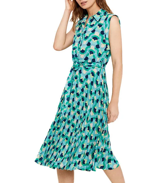 Sustainable Shirt Dress Green Print