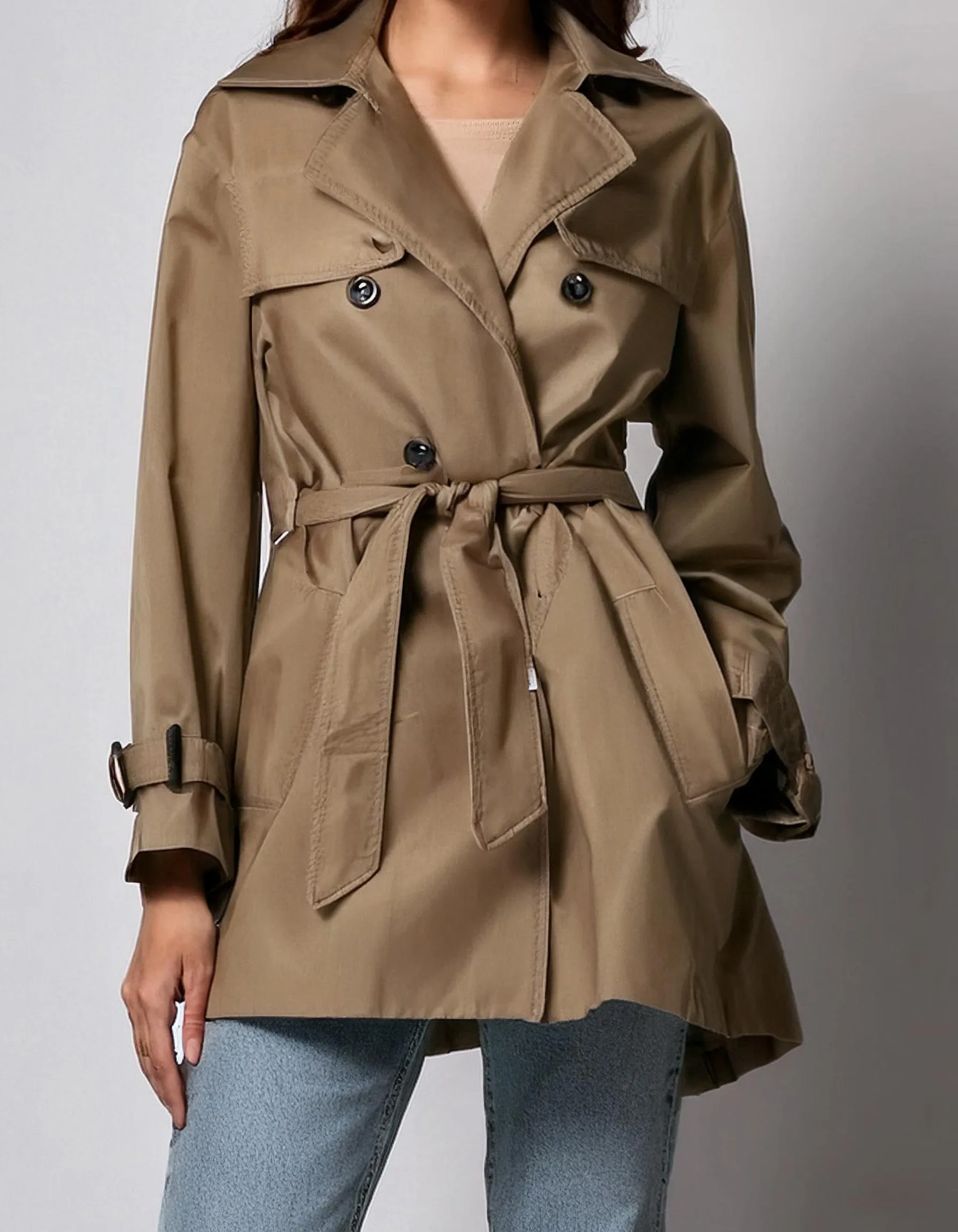 Tan Belted Trench Coats