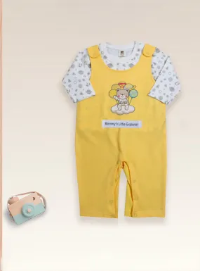 Teddy Bear Printed Yellow Romper Set for Kids