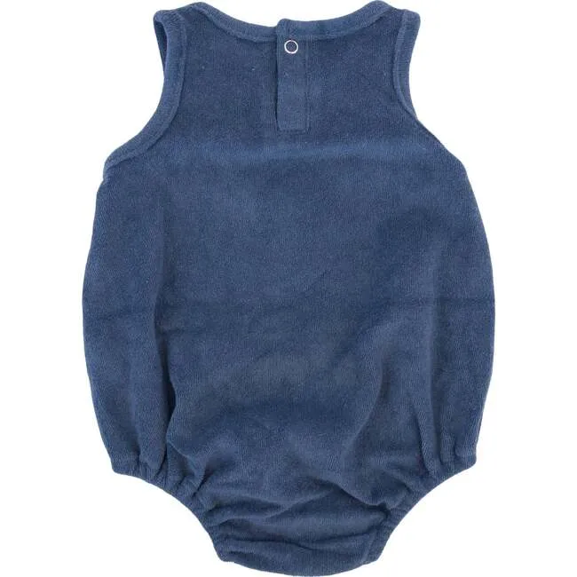 Terry Romper - Navy Baseball *LAST ONE - 3/6m*