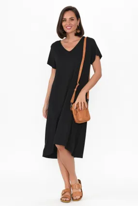 Tiffany Black Bamboo Tee Dress