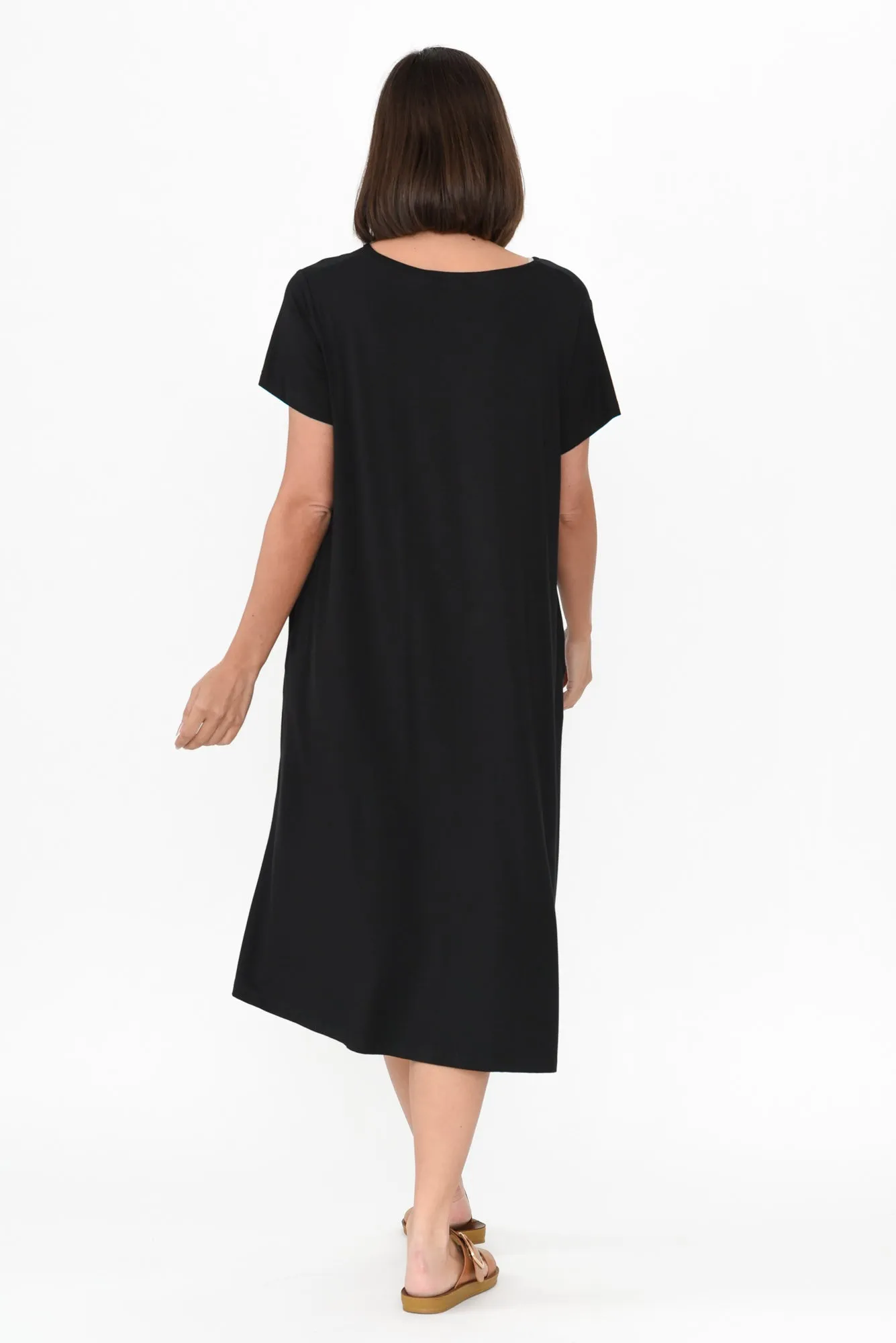 Tiffany Black Bamboo Tee Dress