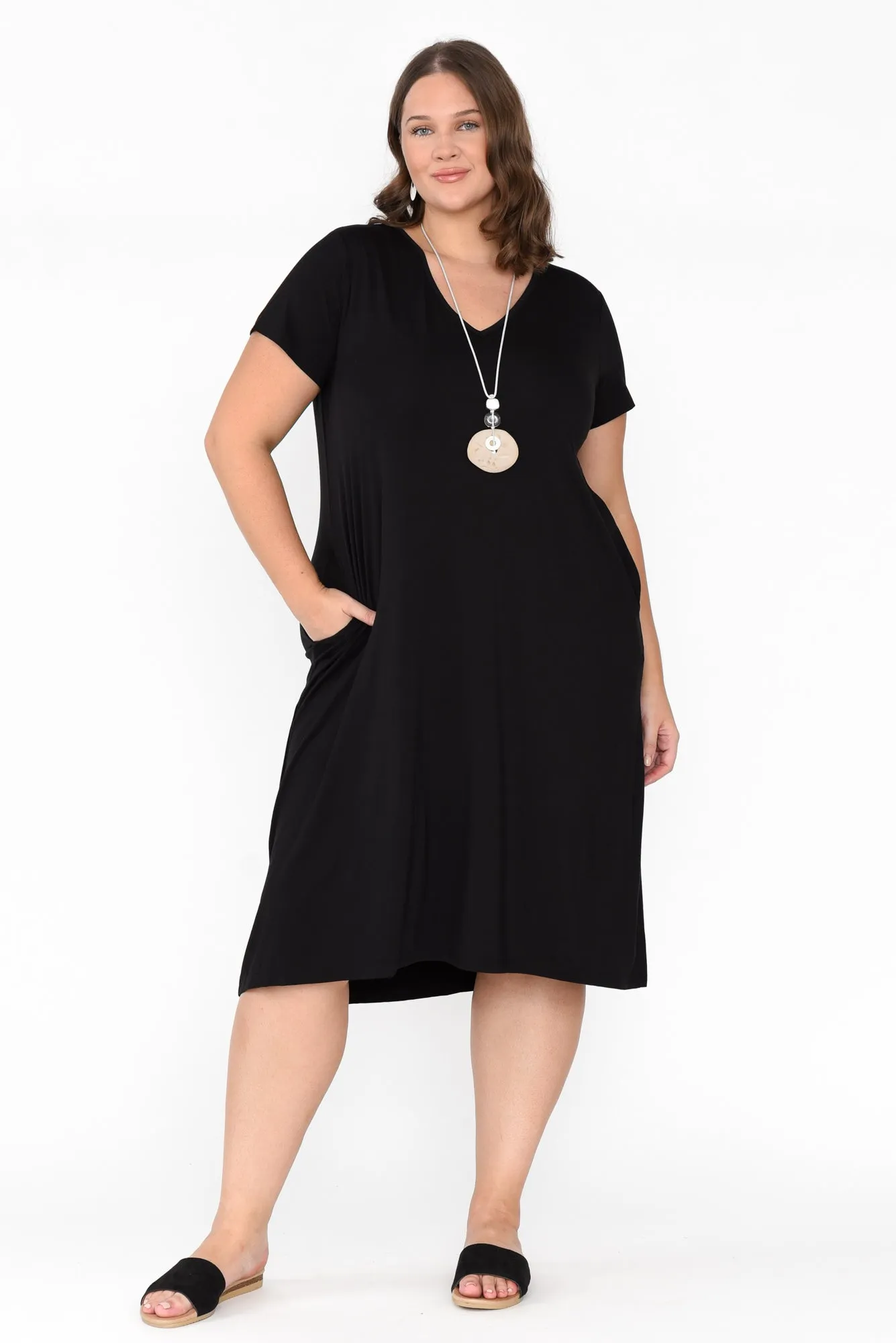 Tiffany Black Bamboo Tee Dress