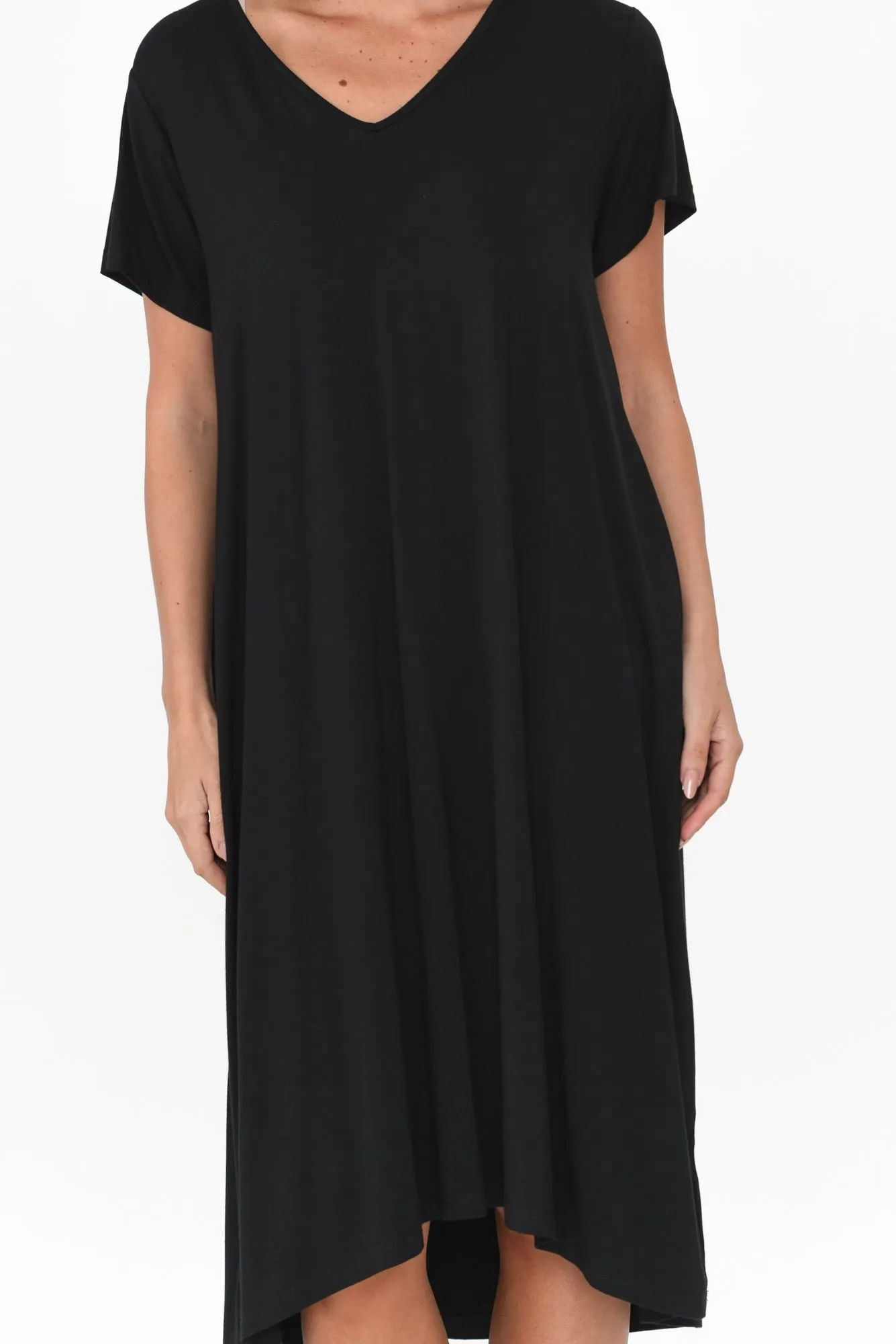 Tiffany Black Bamboo Tee Dress