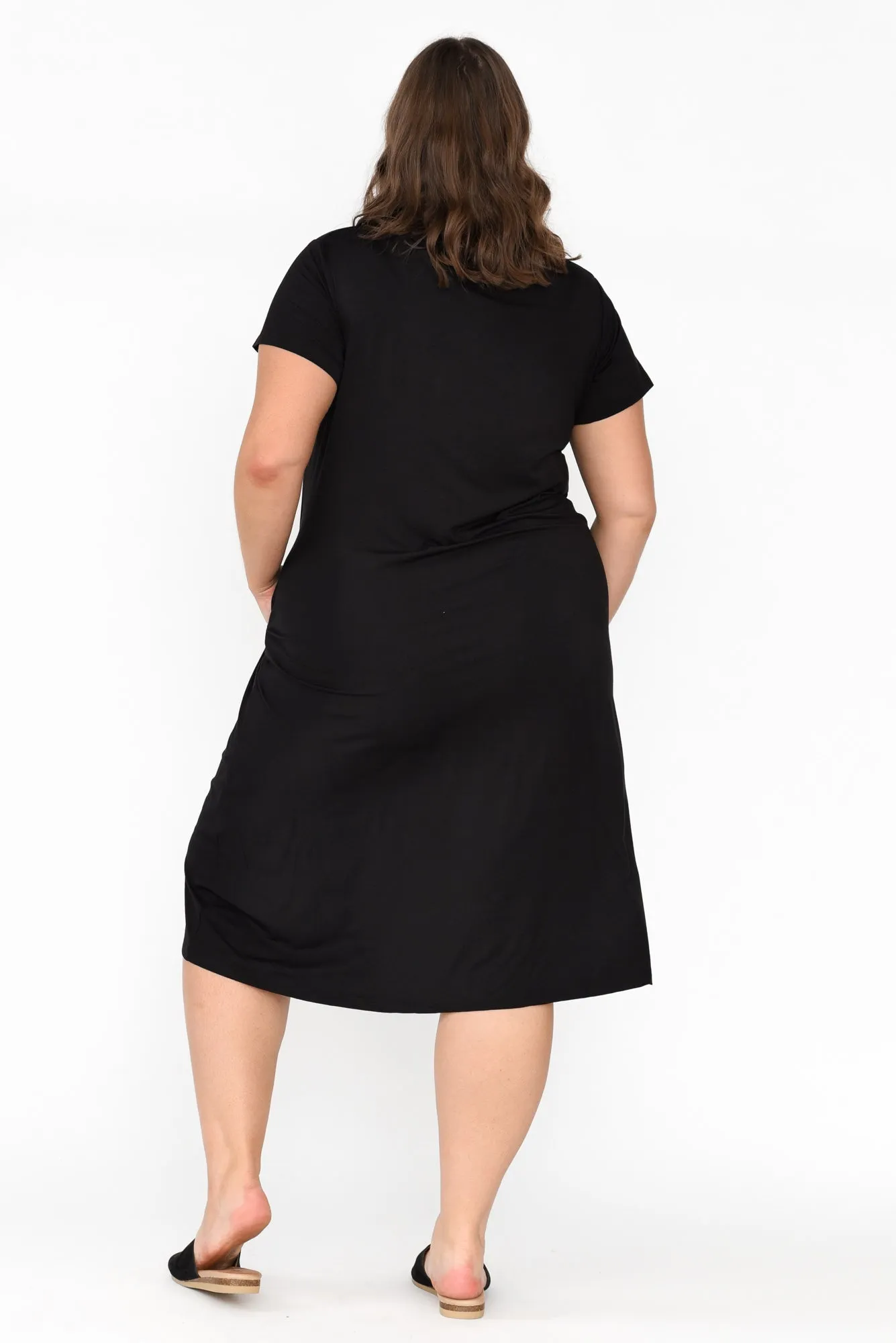 Tiffany Black Bamboo Tee Dress