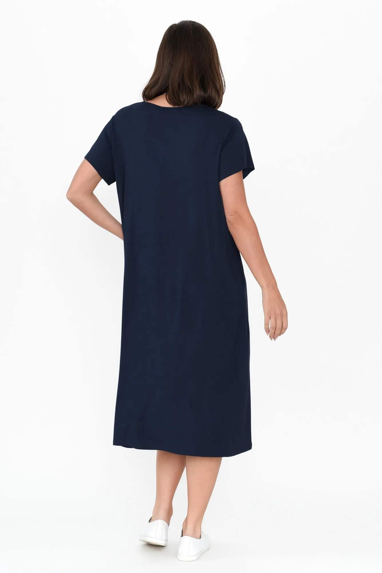 Tiffany Navy Bamboo Tee Dress