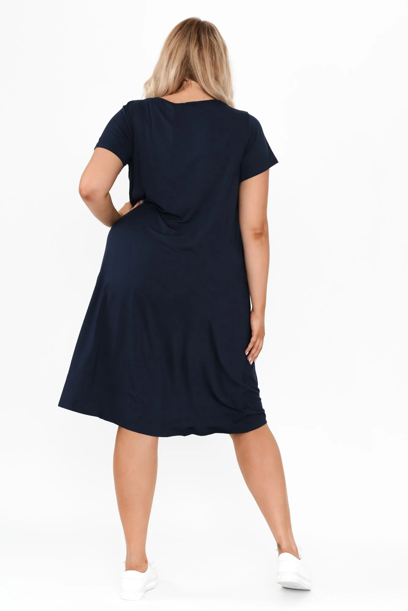 Tiffany Navy Bamboo Tee Dress