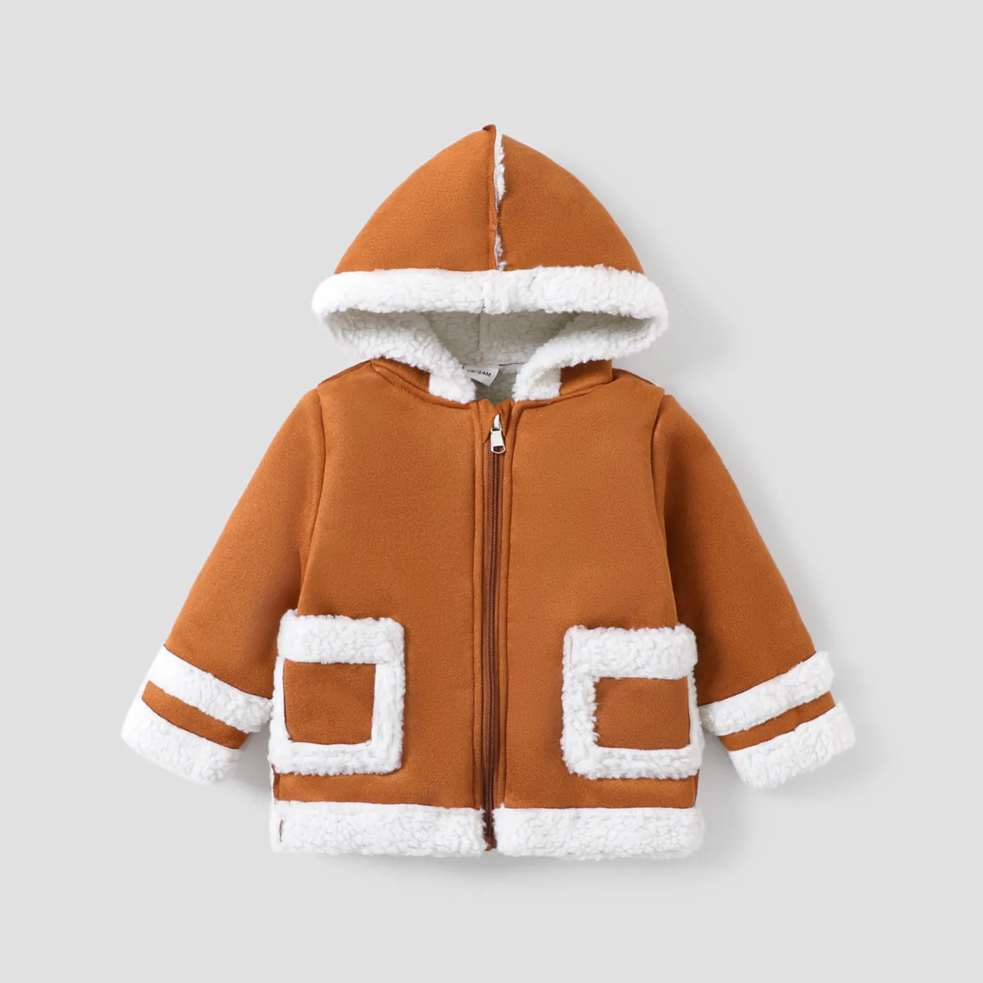 Toddler Boy/Girl Fleece Lined Zipper Hooded Jacket Coat