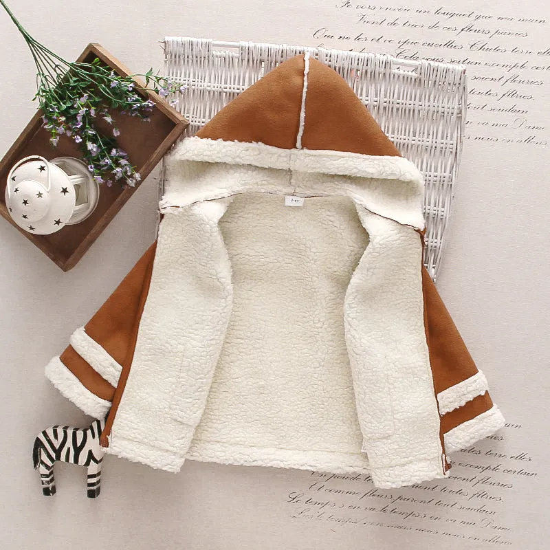 Toddler Boy/Girl Fleece Lined Zipper Hooded Jacket Coat