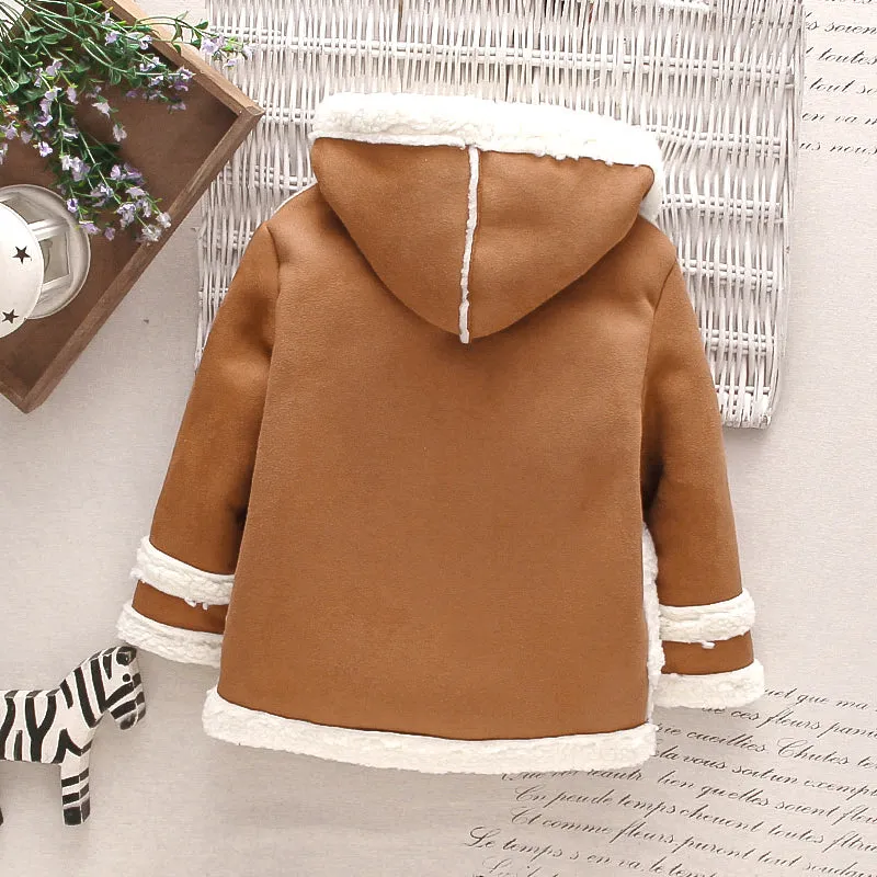 Toddler Boy/Girl Fleece Lined Zipper Hooded Jacket Coat