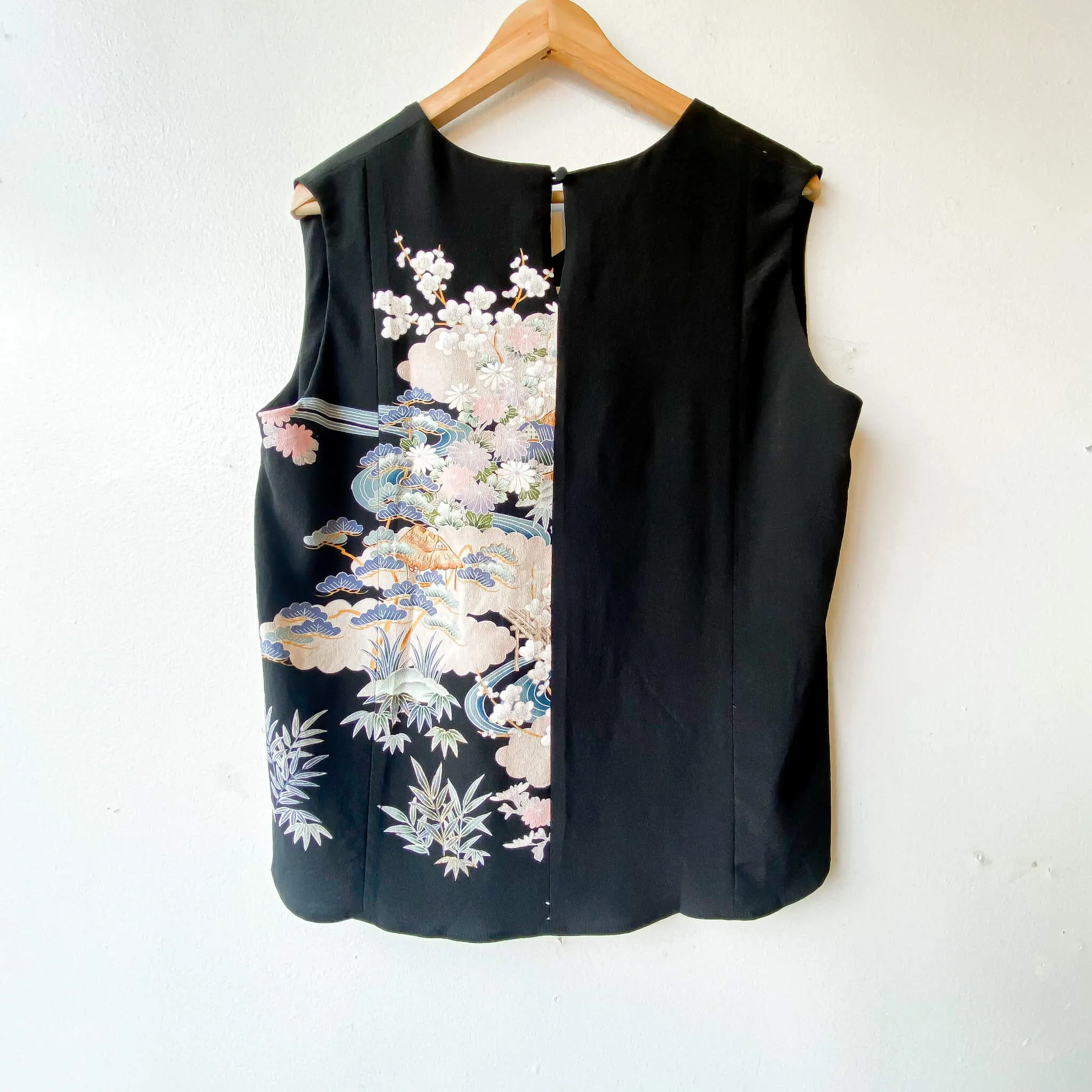 Tsumugi | Vintage Silk Kimono Two Piece | TP8 - Black