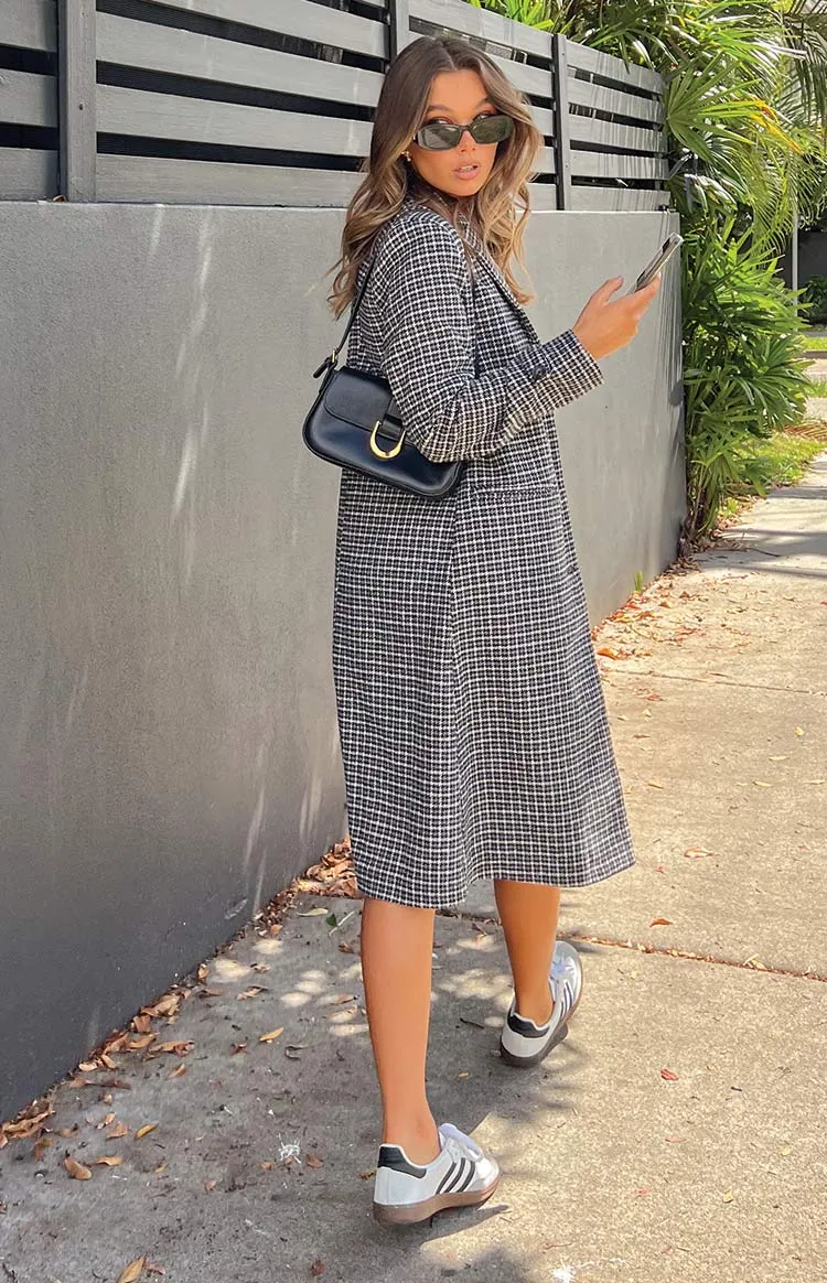 Twilight Grey Plaid Coat