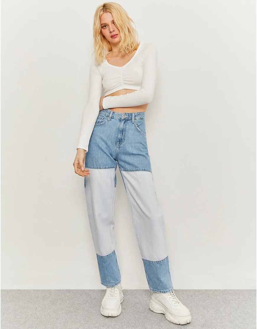 Two Toned Mom Jeans( Defected )