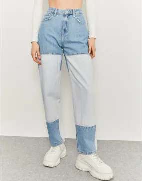 Two Toned Mom Jeans( Defected )