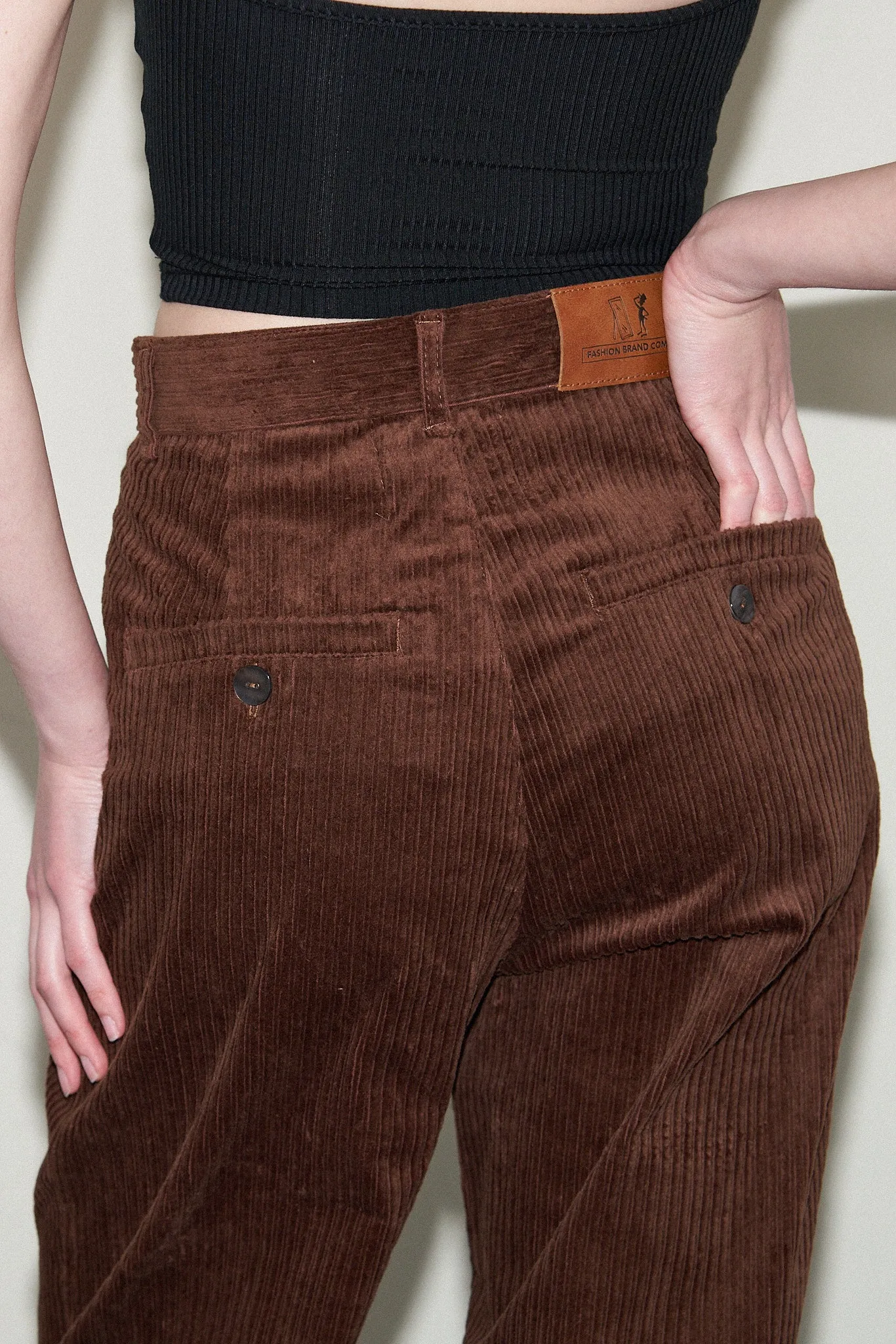 Unisex Brown Corduroy Grampa Trousers