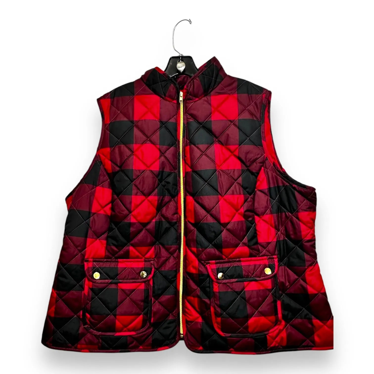 Vest Puffer & Quilted By St Johns Bay In Black & Red, Size: 2x