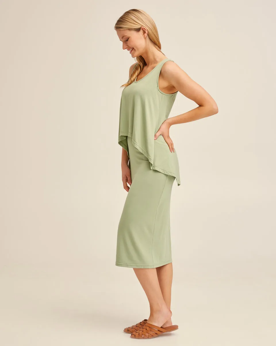 Waterfall Bamboo Nursing Dress - Khaki