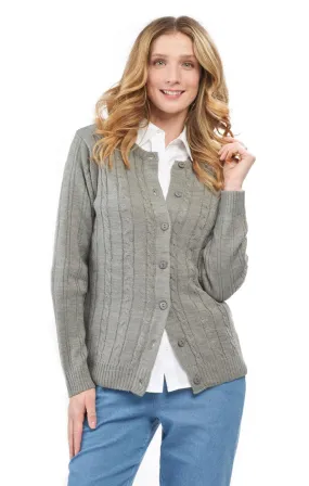 Women's Button Front Cable Cardigan – Button Up Sweater in Soft, Lightweight Acrylic